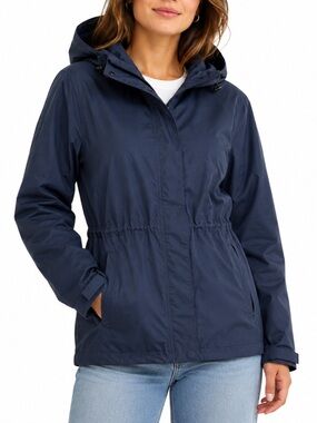 Mountain Warehouse Navy Lightweight Rain Jacket Windbreaker Hooded Outdoor Coat